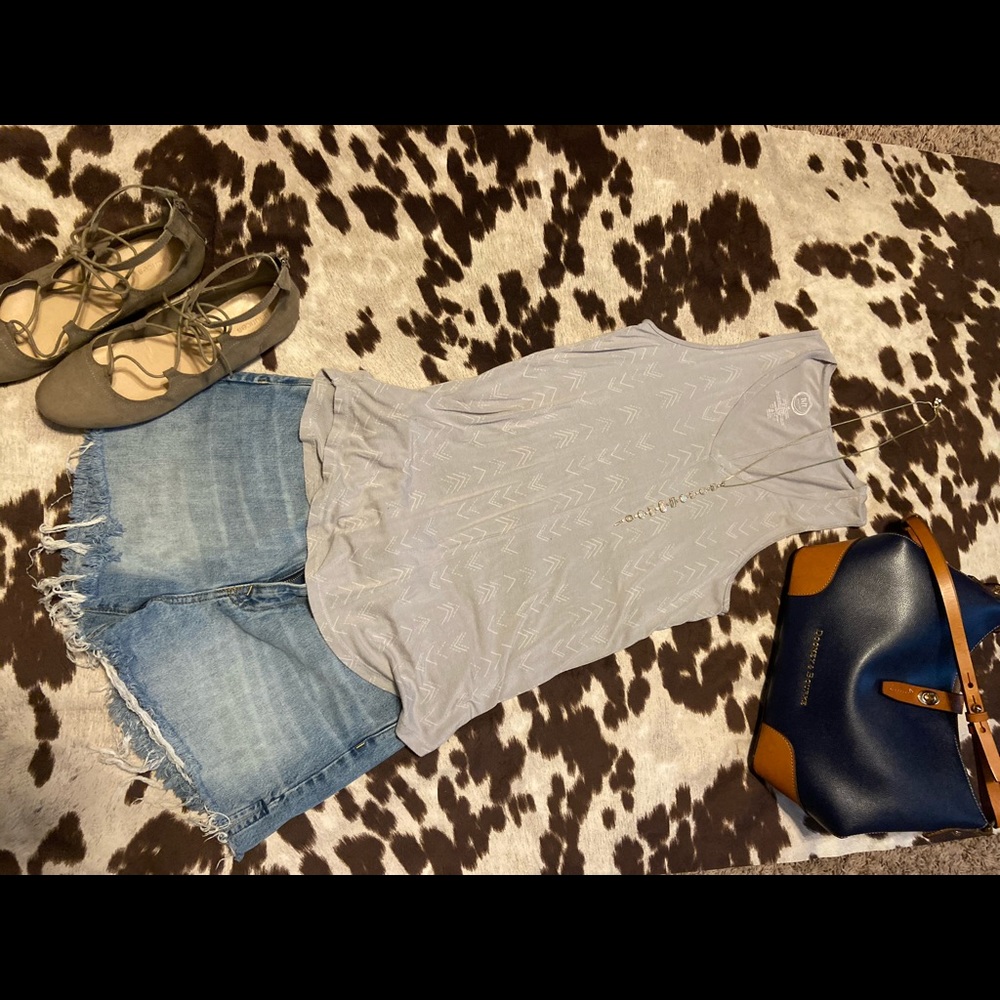 Grey Casual Print Tank